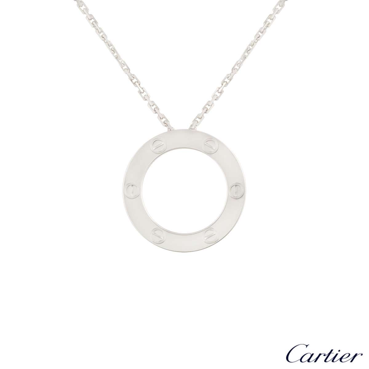 cartier love necklace white gold